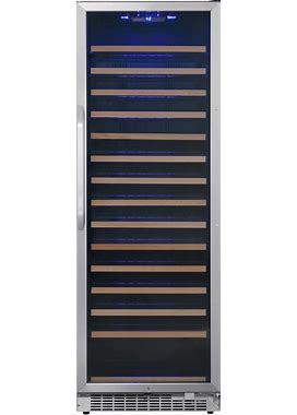 Edgestar CWR1662SZ 24 Inch Wide 151 Bottle Capacity Built-In Or Free Standing Single Zone Wine Cooler With Even Cooling Technology Stainless Steel