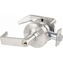 Schlage Commercial ALX Series Grade 2 Entry Rhodes Lever Lock With C Keyway 47267042 Deadlatch And 47267101 ANSI Strike Satin Nickel Fi ALX53PRHO619