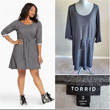 Torrid Dresses | Torrid Sweatshirt Tie Waist Dress Size 3 | Color: Gray | Size: 3X