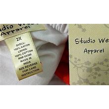 Studio West Women Plus Size 1X 2X White Red Crochet Summer Sun Dress