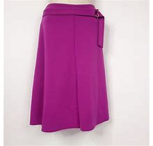 Worthington Womens Skirt 6 Tall Purple Belted Stretch Workwear Casual