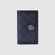 GUCCI Ophidia GG Long Card Case, Blue, GG Canvas