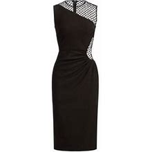 Halston Women's Kenda Mesh Sheath Dress - Black - Size 4