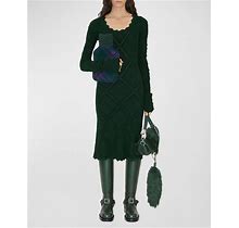Burberry Wool Knit Midi Dress, Vine, Women's, S, Casual & Work Dresses Wool Dresses
