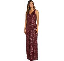 Women's R&M Richards Embroidered Sequin Long Evening Gown