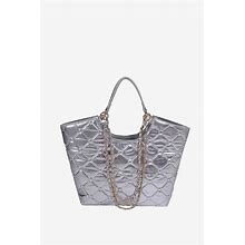 PU Leather Handbag Silver / One Size