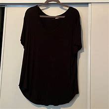 Short Sleeved V Neck Tunic | Color: Black | Size: 3X