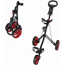 Caddymatic Golf Pro Lite 3 Wheel Golf Cart Black/Red