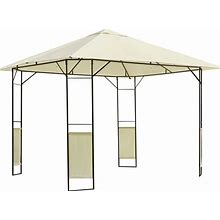 Outsunny 10' X 10' Outdoor Gazebo Canopy Modern Canopy Shelter With Weather Resistant Roof & Steel Frame For Parties, Bbqs, & Shade
