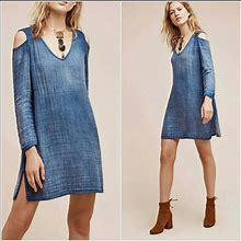 Anthropologie Dresses | Anthropologie Cloth & Stone Chambray Open Shoulder | Color: Blue | Size: Xl