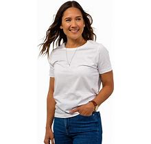 Women Premium T-Shirts - Pima Cotton Crew Neck T Shirt, Plain Designer Tshirts For Women, Soft Cotton Classic Tees (White Medium)