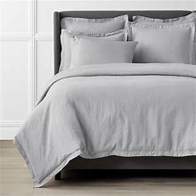 Premium Breathable Relaxed Linen Solid Duvet Cover - Gray, Size Full | The Company Store