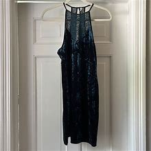 Free People Dresses | Free People Intimately Green Crushed Velvet Mini Dress. | Color: Green | Size: M