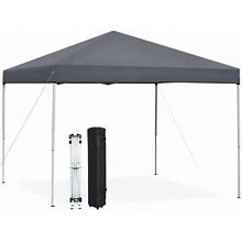 10X10 Pop Up Canopy Tent Straight Legs Waterproof Adjustable Instant Canopy For Outside With Wheeled Bag