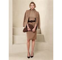 Women's Camel Siena Wool Pencil Skirt Size 18