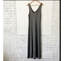 Lou & Grey Signaturesoft Dark Heathered Gray Jersey Knit Maxi Dress