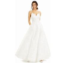 B Darlin Womens White Embellished Spaghetti Strap Formal Fit + Flare Dress Juniors 1112