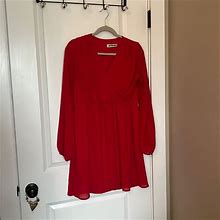 Mystic Dresses | Red Dress With Sleeve Cut Outs | Color: Red | Size: L
