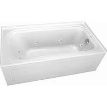 PROFLO PFW6032ARSK Plus A 60" X 32" Alcove 8 Jet Whirlpool Bath Tub With Skirt Right Hand Drain And Right Hand Pump White Tub Whirlpool Alcove