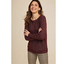 Maurices Women's Cable Knit Dolman Sweater Red Size Small