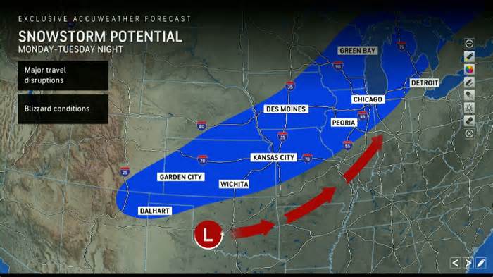 Large storm to slam the Midwest with snow and the South with severe weather next week