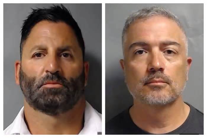 This combination of photos provided by the U.S. Attorney's Office in the Southern District of New York on Oct. 26, 2023, shows John Costanzo Jr., left, and Manny Recio. A federal jury convicted the two former U.S. Drug Enforcement Administration supervisors, Costanzo Jr. and Recio, Wednesday, Nov. 8, 2023, of leaking confidential information to defense attorneys as part of a bribery conspiracy that prosecutors said imperiled high-profile cases and the lives of overseas drug informants. (U.S. Attorney's Office via AP)