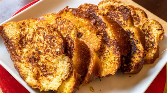 Homemade french toast with vanilla batter