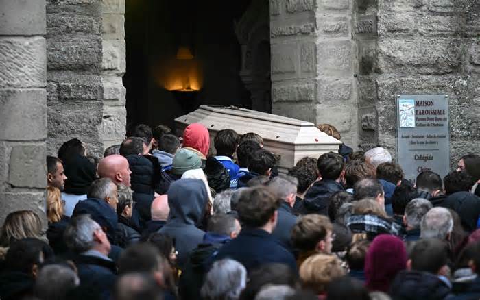 The funeral of teenager Thomas took place as the French government called for calm after hard-Right activists reacted to his murder