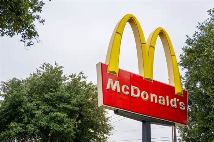 A McDonald's store sign in Austin, Texas