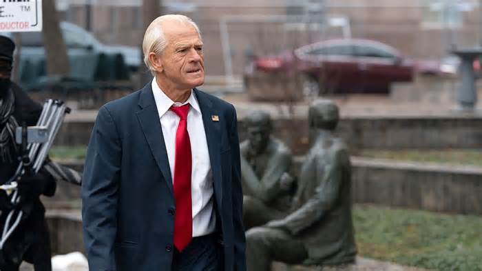 Former Trump White House official Peter Navarro arrives at U.S. Federal Courthouse in Washington, Thursday, Jan. 25, 2024.