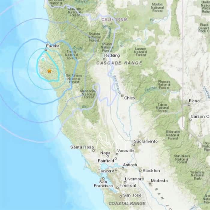 4.8 earthquake near Eureka, October 16, 2023