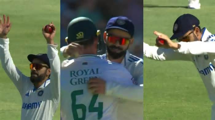 ind vs sa: virat kohli tell crowd to not celebrate dean elgar's wickets; bows down to south africa legend, shares hug - watch