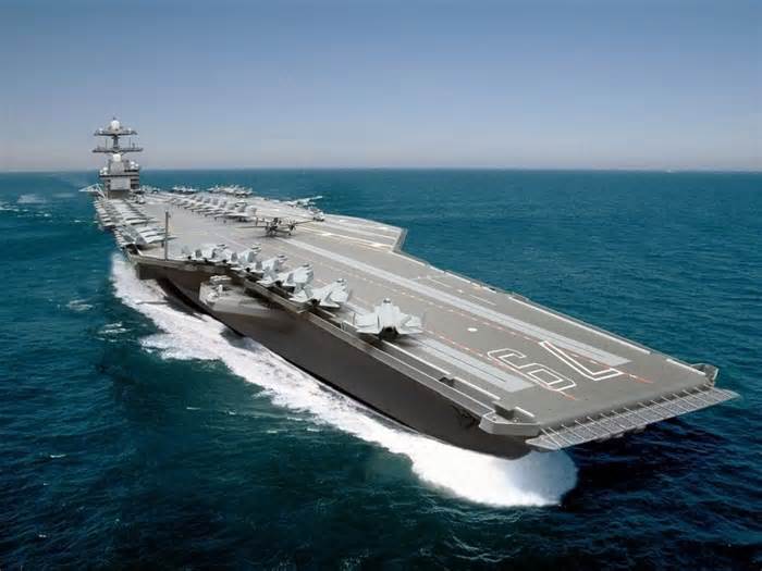Watch the new US Navy supercarrier USS John F. Kennedy catapult heavy cars into a river to make sure the warship can handle planes