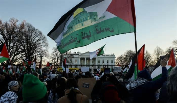 Pro-Palestinian Protesters Clash with Riot Police as They Breach White House Gate