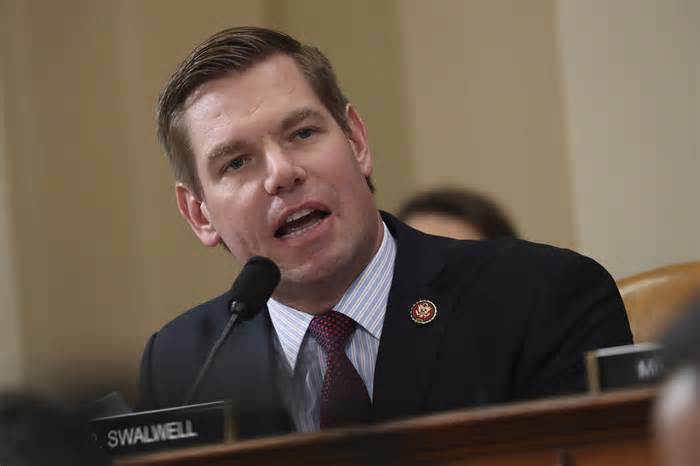 FILE - Rep. Eric Swalwell, D-Calif., speaks during the House Intelligence Committee, Nov. 15, 2019, on Capitol Hill in Washington. Michael Shapiro, of South Florida, threatened to kill Swalwell and his children in a series of voice mails left at the California Democrat's Washington office last month, federal prosecutors said. Shapiro was arrested Wednesday, Jan. 3, 2024. (AP Photo/Andrew Harnik, File) (Photo: via Associated Press)