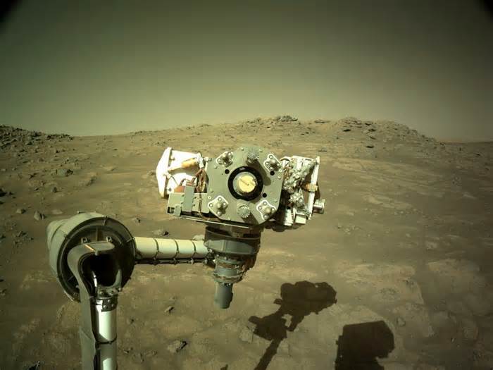 The Perseverance rover captured this Martian image using one of its navigation cameras.