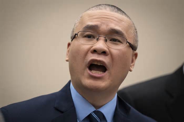 FILE - Tou Thao speaks during his sentencing hearing in Hennepin County District Court, Aug. 7, 2023, in Minneapolis, Minn. On Monday, Jan. 8, 2024, the U.S. Supreme Court declined to review the federal civil rights conviction of Thao, a former Minneapolis police officer who held back a concerned crowd while fellow officers pinned down a dying George Floyd. (Leila Navidi/Star Tribune via AP, File)