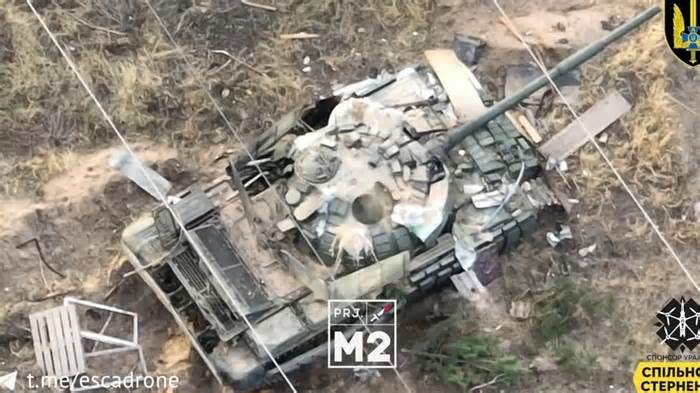 A 60-Year-Old Russian Tank Apparently Tried Attacking The Ukrainian Marines’ Dnipro Bridgehead. The Tank Didn’t Survive.
