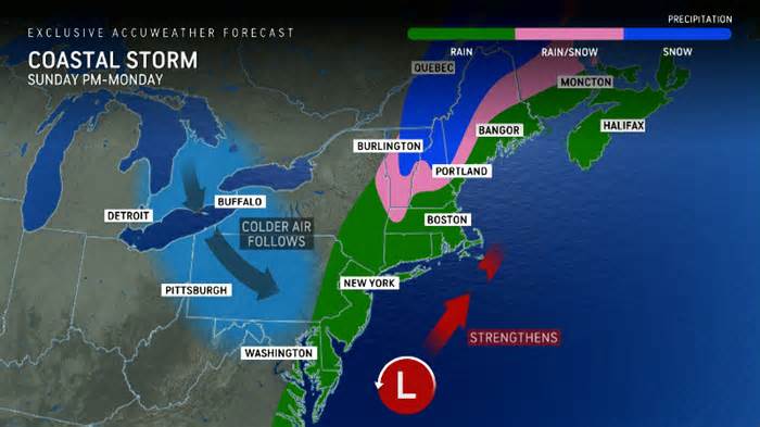 Lake-effect snow, wind to follow coastal storm in Northeast