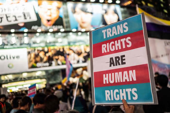 International Transgender Day of Visibility rally in Tokyo on March 31, 2023.