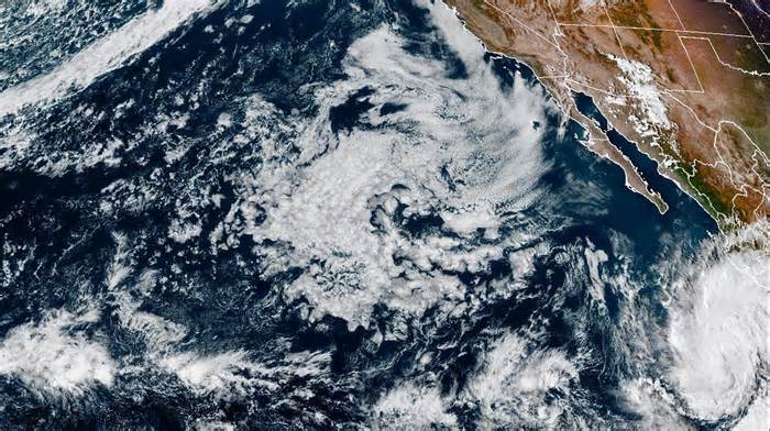 Tropical Storm Norma forming near the Mexican Western Pacific coast.