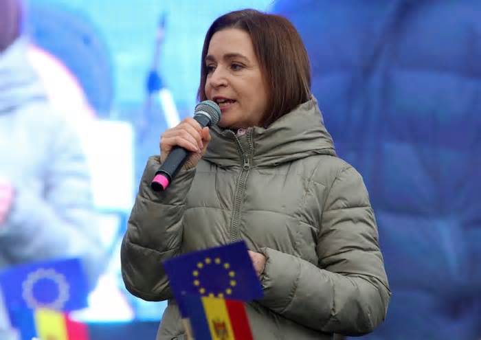 FILE PHOTO: Moldovan President Maia Sandu