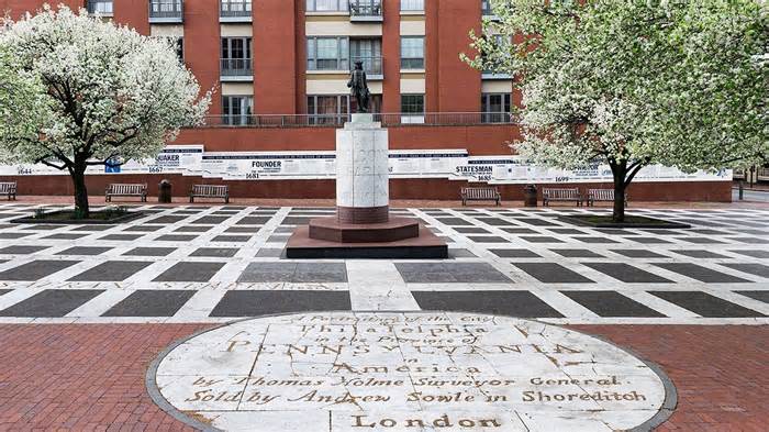 Welcome Park is dedicated to William Penn. This photo is from March 24, 2012.