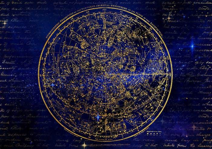 Constellation map of zodiac signs