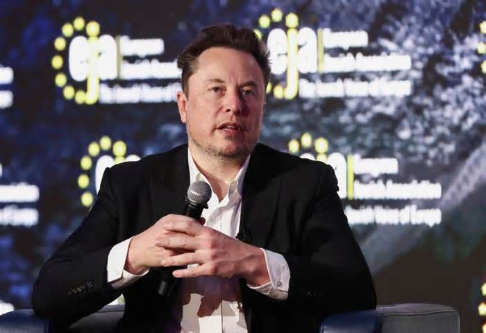 FILE PHOTO: Tesla CEO Musk attends a conference organized by the European Jewish Association, in Krakow