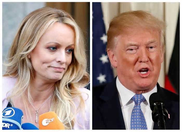 A combination photo of Stephanie Clifford, also known as Stormy Daniels and U.S. President Donald Trump