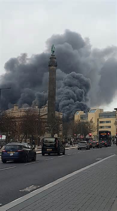 Smoke rises from building fire in Liverpool