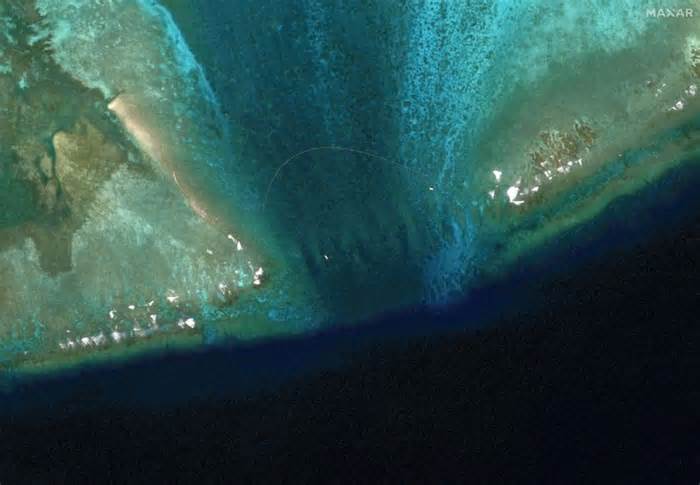 Satellite images of Scarborough Shoal, South China Sea