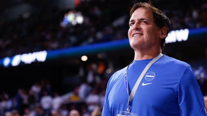 Mark Cuban, owner of the Dallas Mavericks, is seen during the basketball friendly match played between Real Madrid and Dallas Mavericks at Wizink Center pavilion on October 10, 2023, in Madrid, Spain.