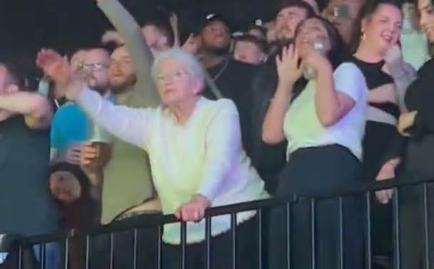 Mary Jane Farquharson dancing along at the 50 Cent show in Birmingham